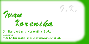 ivan korenika business card